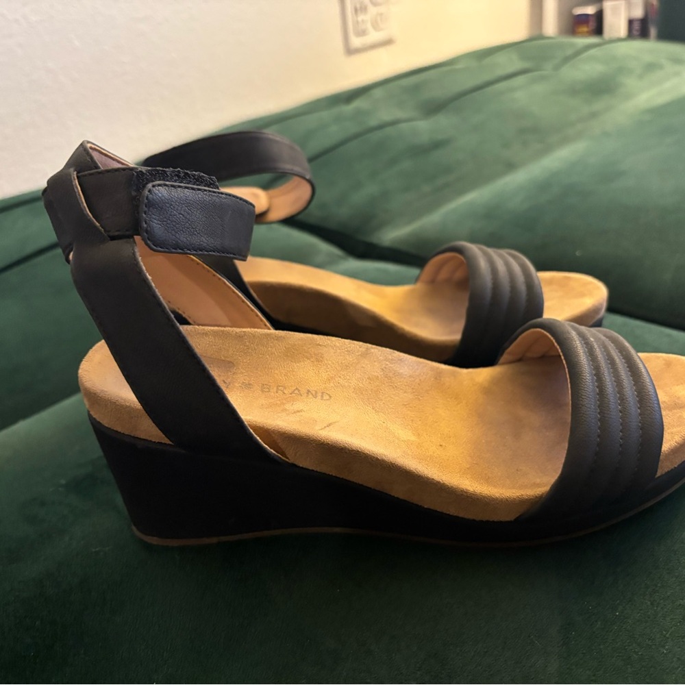 Black Wedge Sandals
